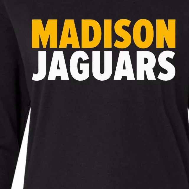 Madison Jaguars Bold Womens Cotton Relaxed Long Sleeve T-Shirt