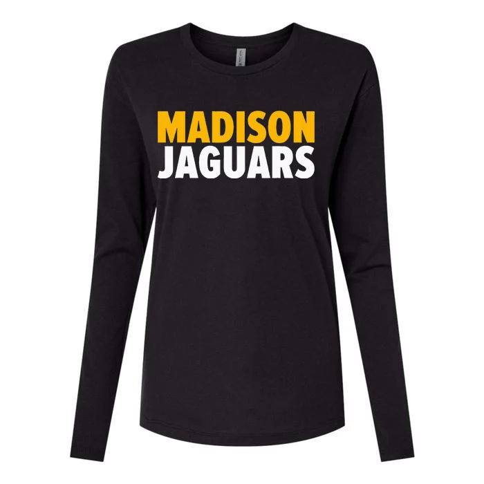 Madison Jaguars Bold Womens Cotton Relaxed Long Sleeve T-Shirt