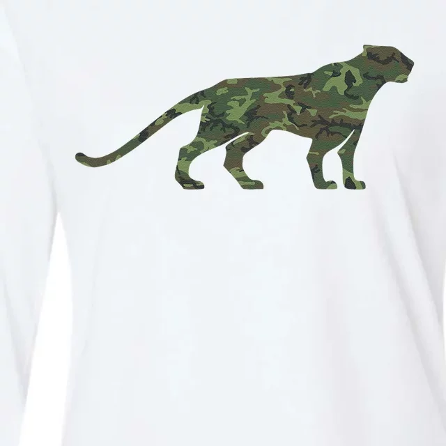 Military Jaguar Camo Print Us Panther Veteran Womens Cotton Relaxed Long Sleeve T-Shirt