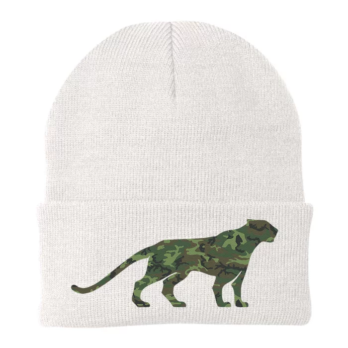 Military Jaguar Camo Print Us Panther Veteran Knit Cap Winter Beanie