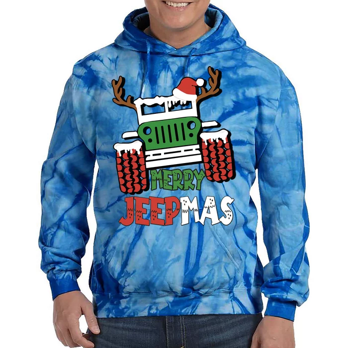 Merry Jeepmas Christmas Truck Christmas Xmas Cars Enthusiast Great Gift Tie Dye Hoodie