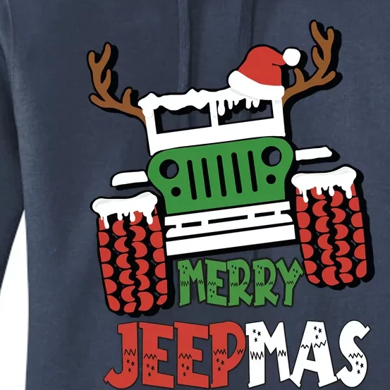 Merry Jeepmas Christmas Truck Christmas Xmas Cars Enthusiast Great Gift Women's Pullover Hoodie