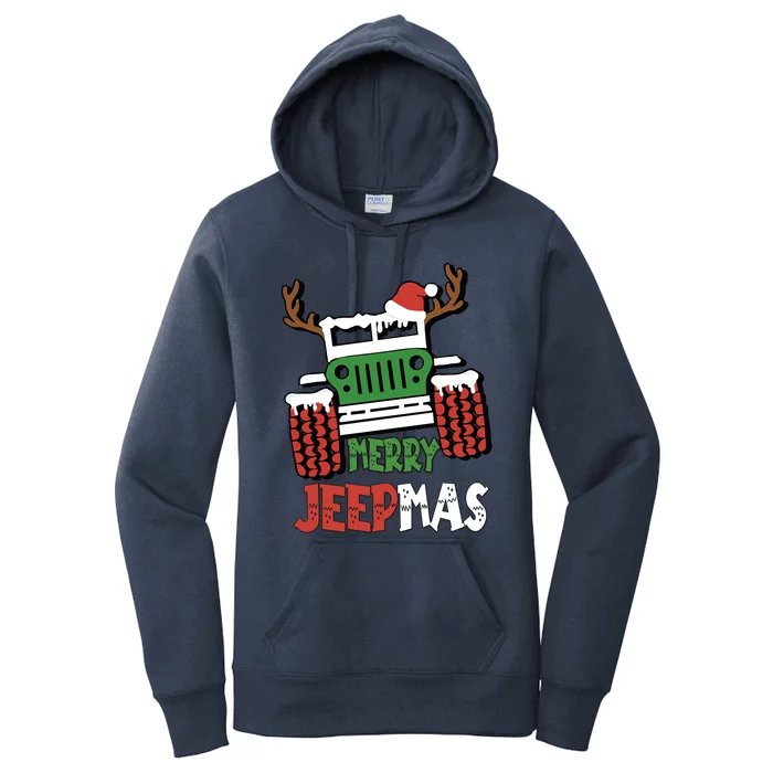 Merry Jeepmas Christmas Truck Christmas Xmas Cars Enthusiast Great Gift Women's Pullover Hoodie