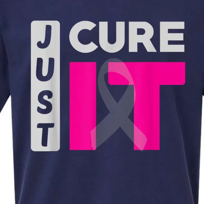 Motivation Just Cure It Ribbon Breast Cancer Awareness Sueded Cloud Jersey T-Shirt