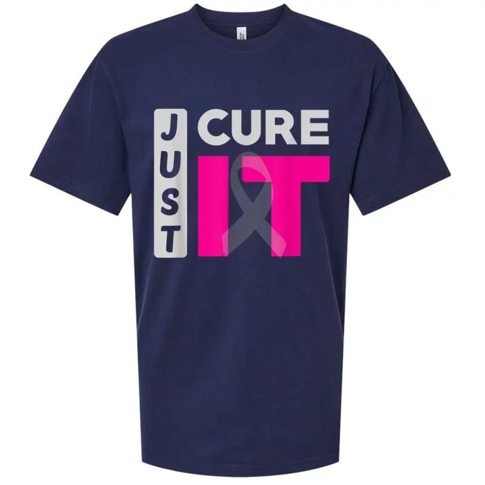 Motivation Just Cure It Ribbon Breast Cancer Awareness Sueded Cloud Jersey T-Shirt