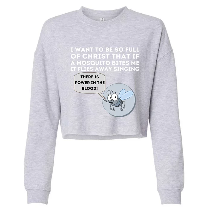 Mosquito Joke Funny Christian Bible & Jesus Cropped Pullover Crew