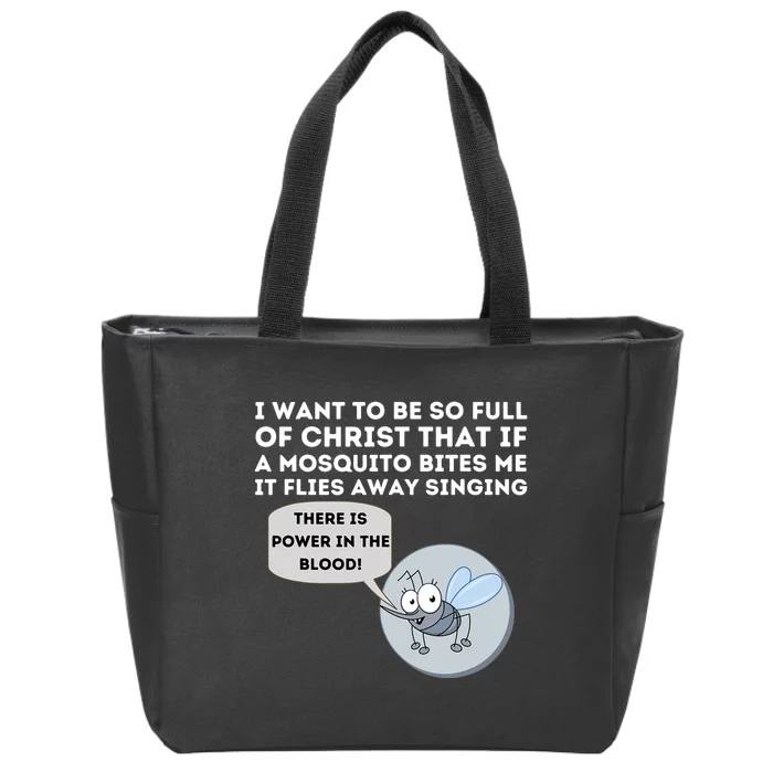 Mosquito Joke Funny Christian Bible & Jesus Zip Tote Bag