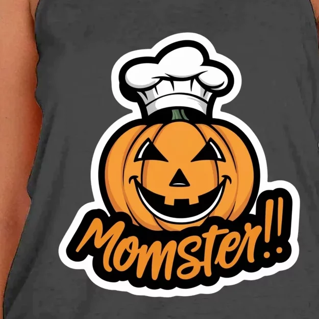 Momster Jackolantern Funny Halloween Design For Moms Women's Knotted Racerback Tank