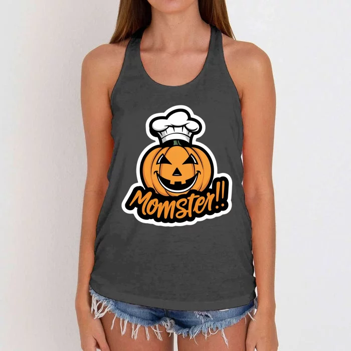 Momster Jackolantern Funny Halloween Design For Moms Women's Knotted Racerback Tank