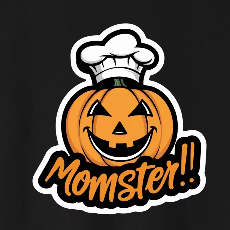 Momster Jackolantern Funny Halloween Design For Moms Women's Crop Top Tee