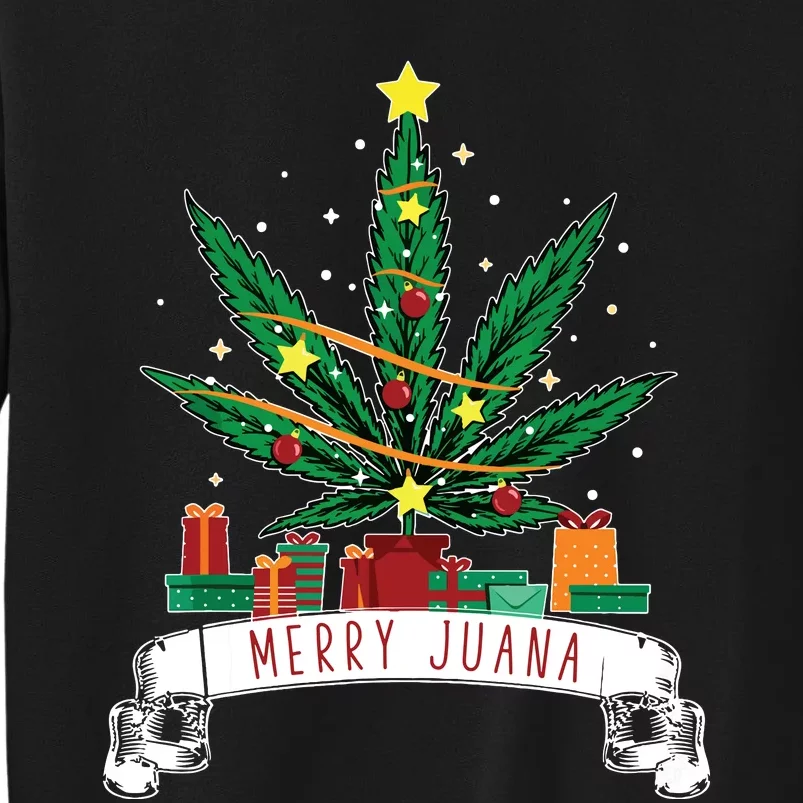 Merry Juana Funny Holiday Christmas Marijuana Weed Stoner Sweatshirt