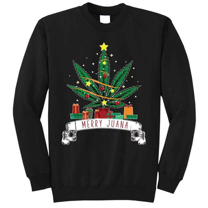 Merry Juana Funny Holiday Christmas Marijuana Weed Stoner Sweatshirt