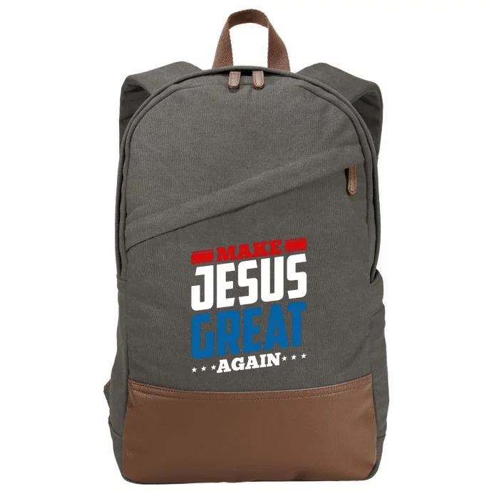 Make Jesus Great Again Red White And Blue Cotton Canvas Backpack