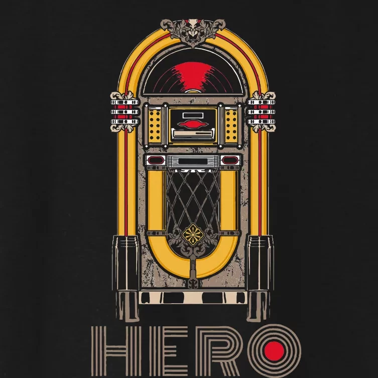 Music Jukebox Hero Music Karaoke Lover Women's Crop Top Tee