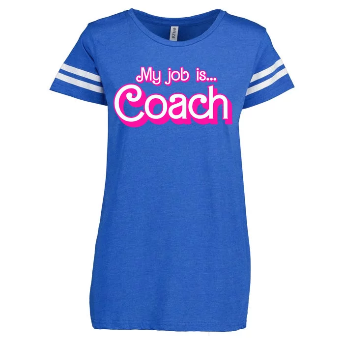 My Job Is Coach Retro Funny Coach Mom Enza Ladies Jersey Football T-Shirt