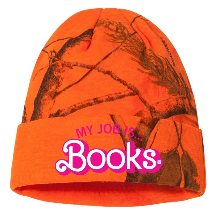 My Job Is Books Retro Pink Style Reading Books Kati - 12in Camo Beanie