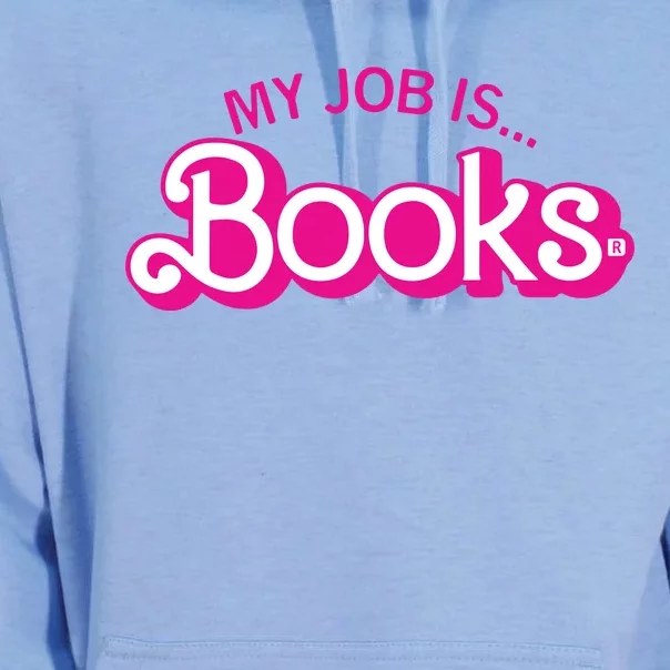 My Job Is Books Retro Pink Style Reading Books Unisex Surf Hoodie