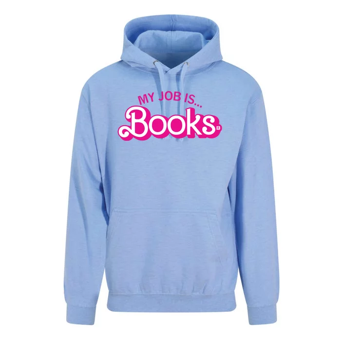 My Job Is Books Retro Pink Style Reading Books Unisex Surf Hoodie