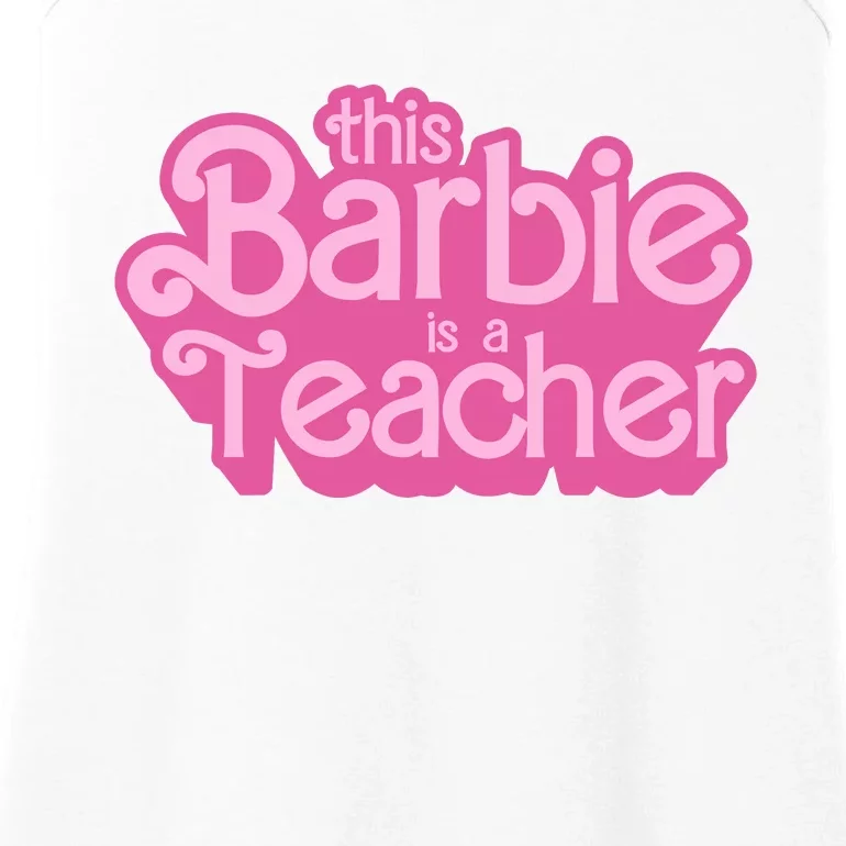 My Job Is Teach Pink Teacher Funny Teacher Gift Ladies Essential Tank