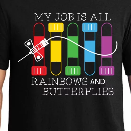 My Job Is All Rainbows Butterflies Lab Tech Phlebotomist Pajama Set