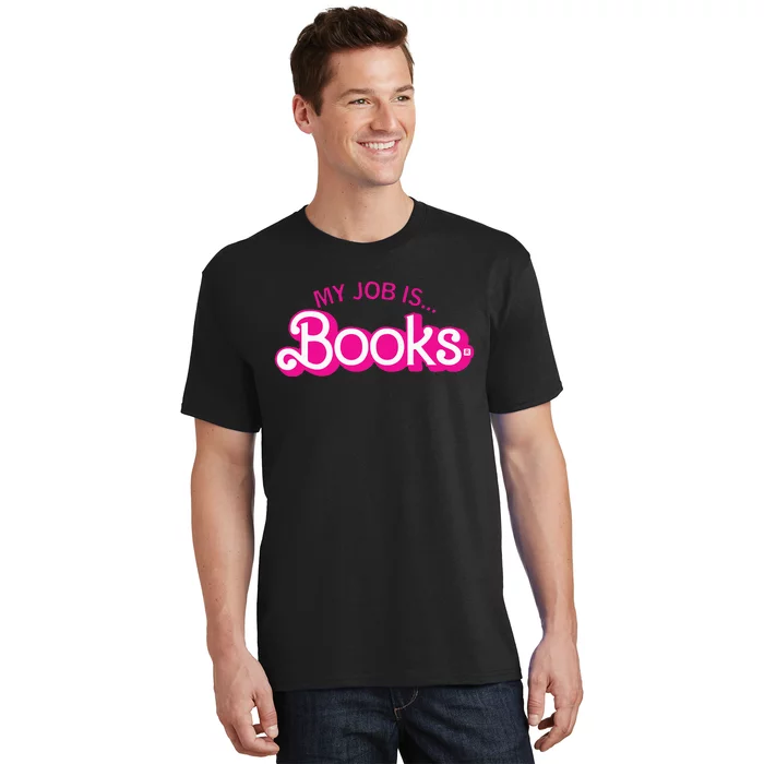 My Job Is Books Retro Pink Style Reading Books T-Shirt