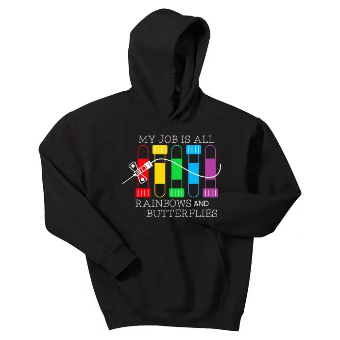 My Job Is All Rainbows & Butterflies Lab Tech Phlebotomist Kids Hoodie