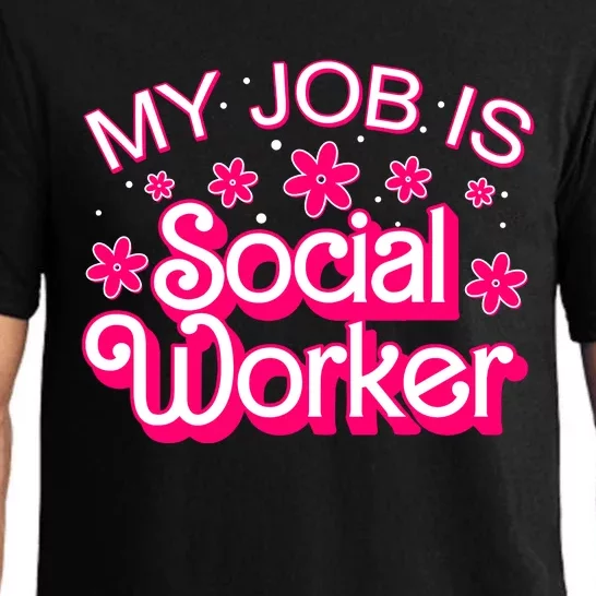 My Job Is Social Worker Pink Retro School Social Worker Pajama Set