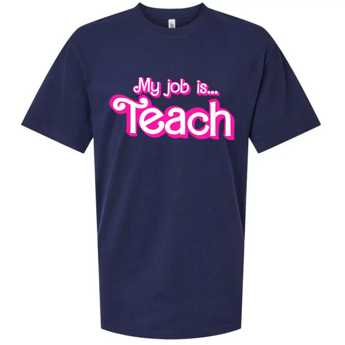 My Job Is Teach Pink Sueded Cloud Jersey T-Shirt