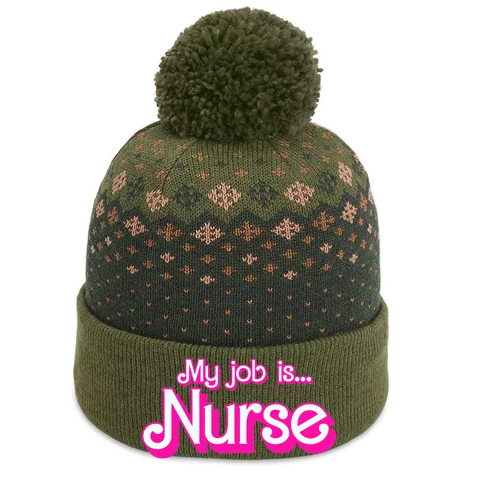 My Job Is Nurse The Baniff Cuffed Pom Beanie