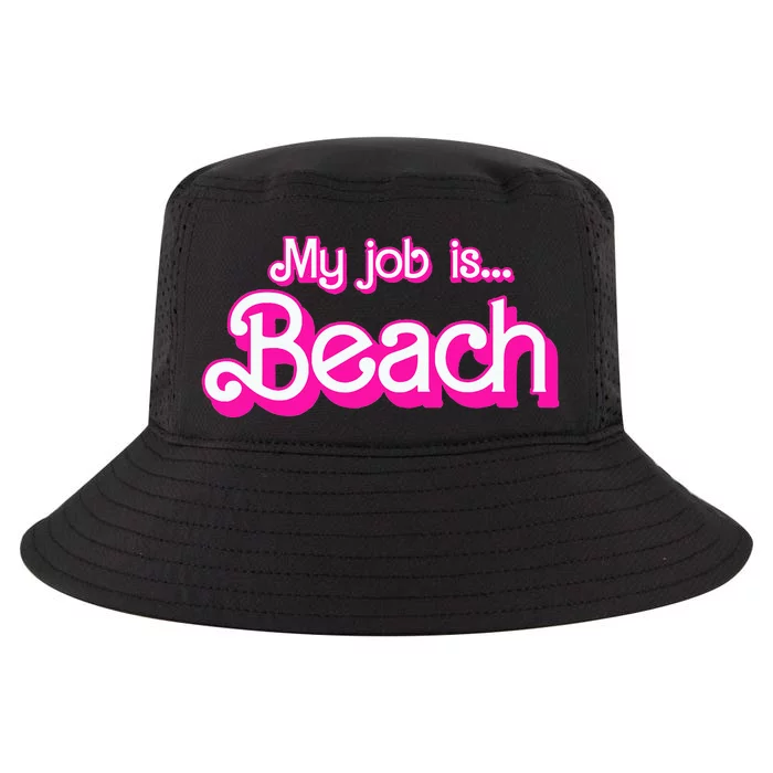 My Job Is Beach Pink Retro Funny Beach Lover Cool Comfort Performance Bucket Hat