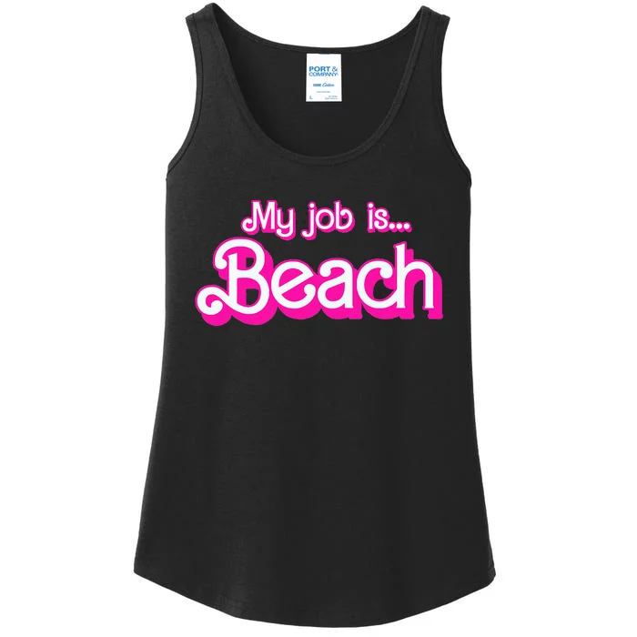 My Job Is Beach Retro Ladies Essential Tank