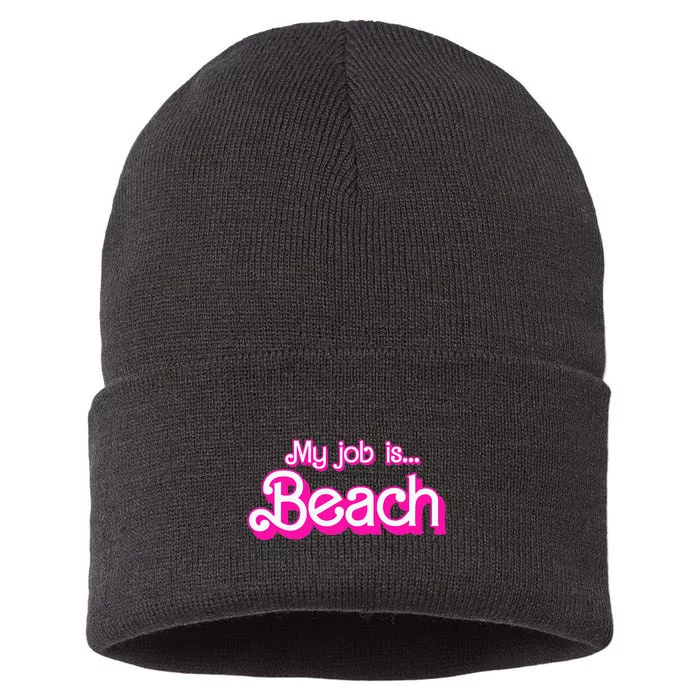 My Job Is Beach Retro Sustainable Knit Beanie