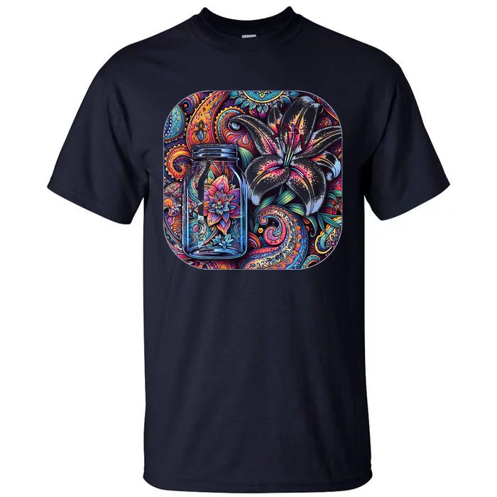 Magic Jar Lily Flower Paisley Garden Premium Tall T-Shirt