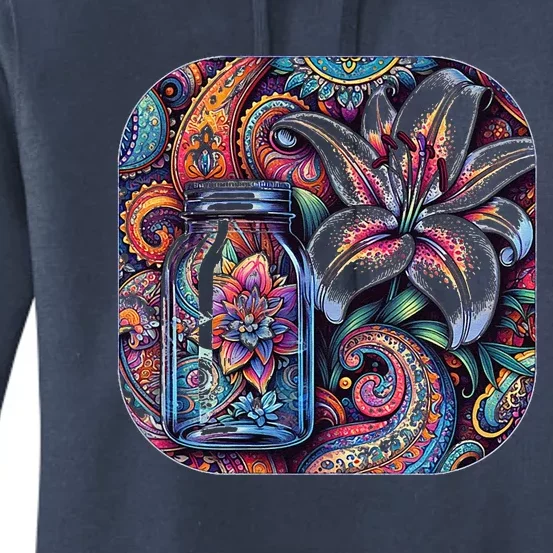 Magic Jar Lily Flower Paisley Garden Premium Women's Pullover Hoodie