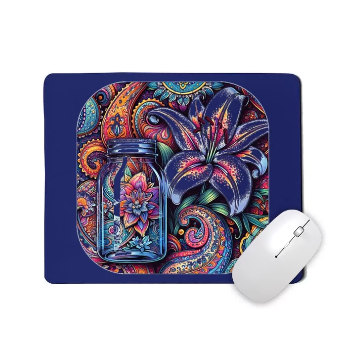 Magic Jar Lily Flower Paisley Garden Premium Mousepad