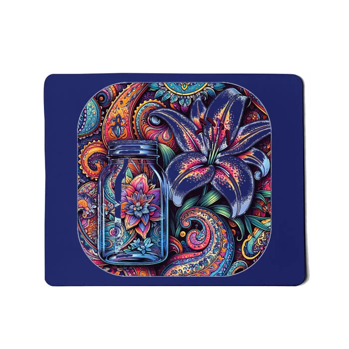 Magic Jar Lily Flower Paisley Garden Premium Mousepad