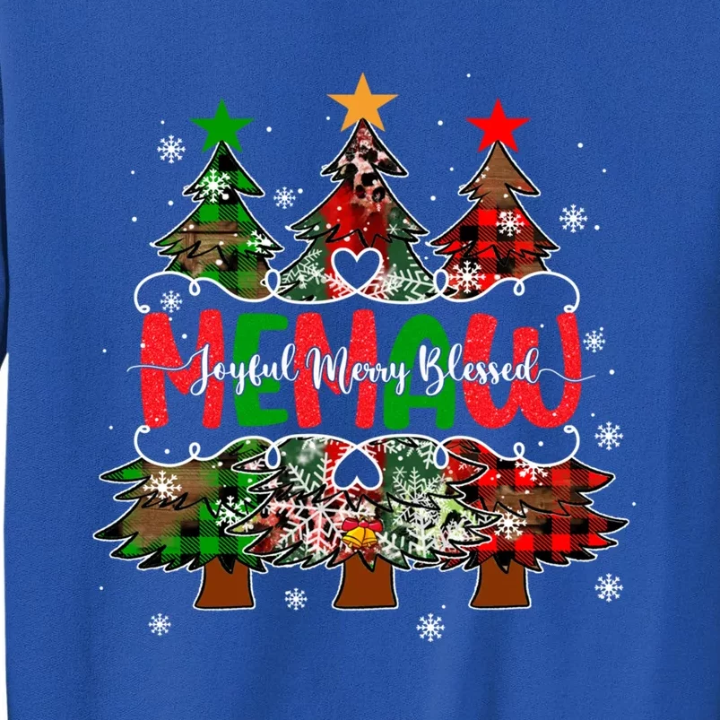 Memaw Joyful Merry Blessed Christmas Tree Buffalo Plaid Xmas Cool Gift Sweatshirt