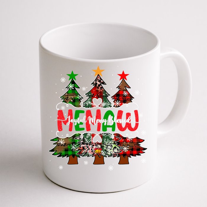 Memaw Joyful Merry Blessed Christmas Tree Buffalo Plaid Xmas Cool Gift Front & Back Coffee Mug