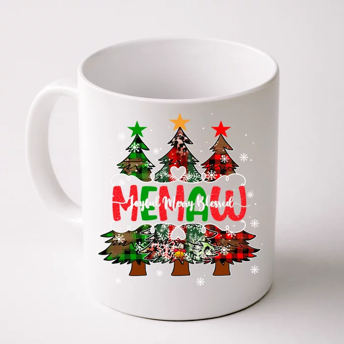 Memaw Joyful Merry Blessed Christmas Tree Buffalo Plaid Xmas Cool Gift Front & Back Coffee Mug