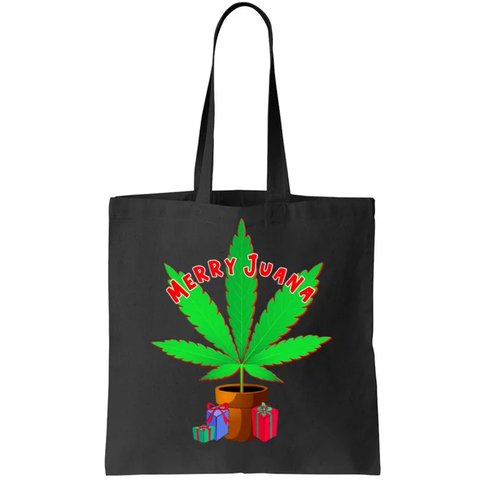 Merry Juana Marijuana Weed Mj Cannabis Christmas Tree Tote Bag