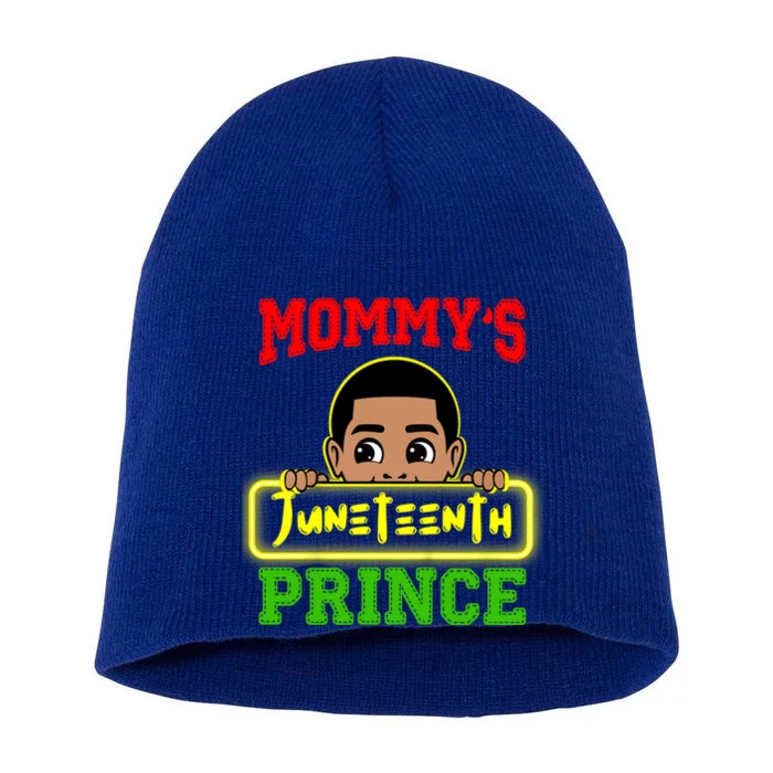 Mommys Juneteenth Prince Black Funny Meaningful Gift Short Acrylic Beanie