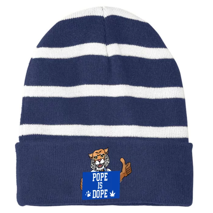 Matt Jones Pope Is Dope Tiger Striped Beanie with Solid Band