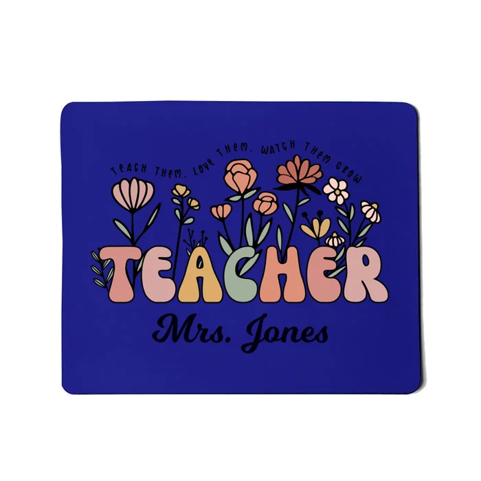 Mrs Jones Teacher Wildflower Back To School Gift Mousepad