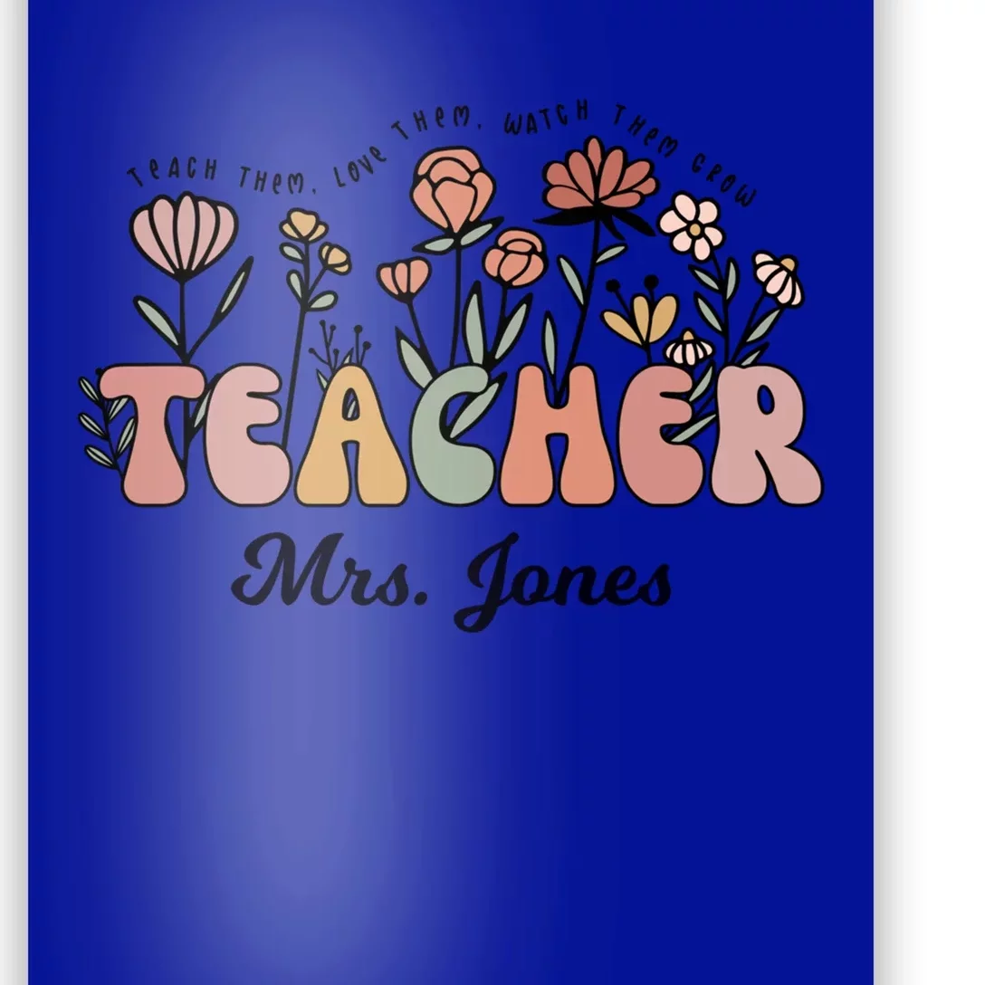 Mrs Jones Teacher Wildflower Back To School Gift Poster