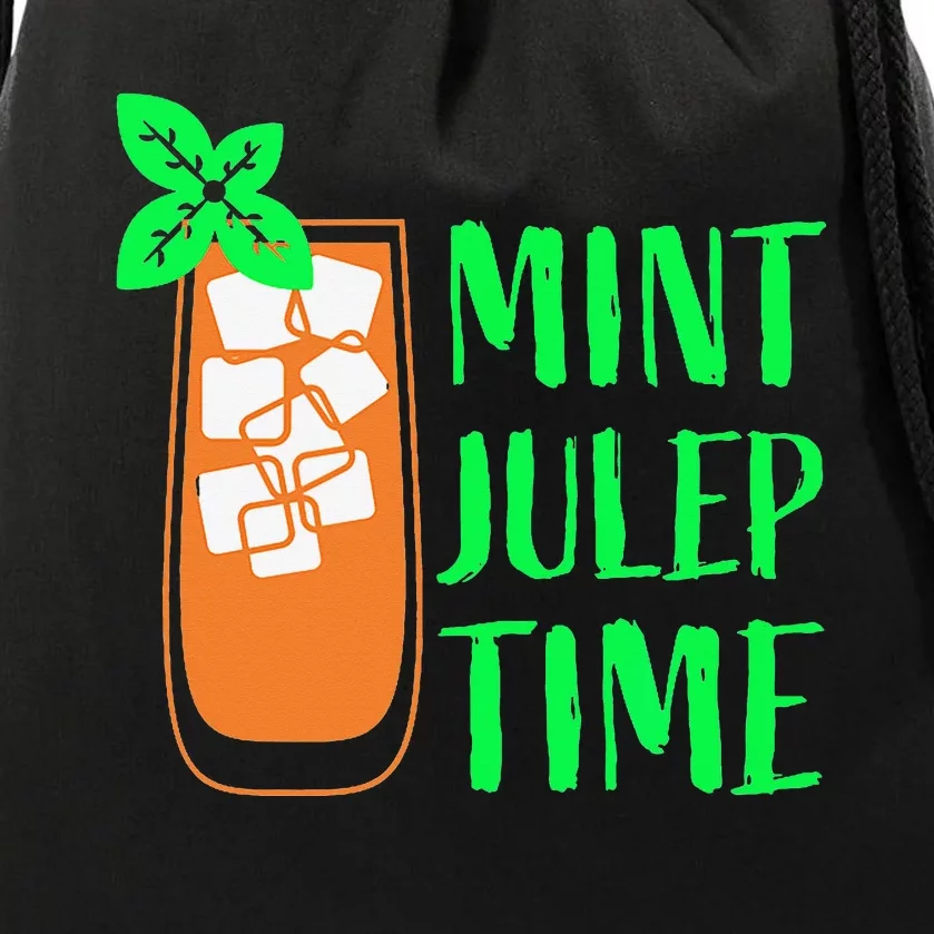 Mint Julep Time Drawstring Bag