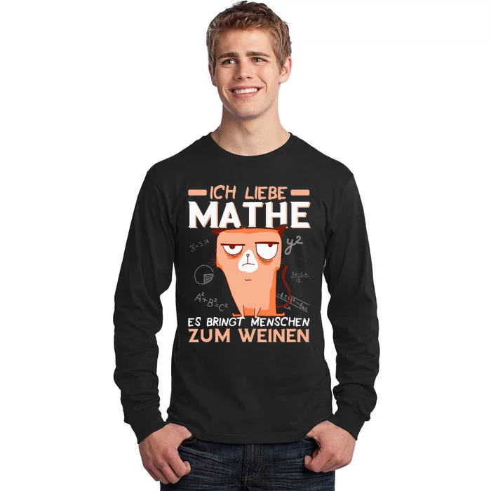 Maths jokes teacher mathematics student cat I love maths Tall Long Sleeve T-Shirt