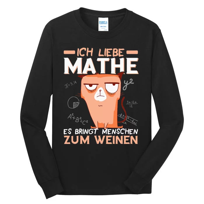 Maths jokes teacher mathematics student cat I love maths Tall Long Sleeve T-Shirt