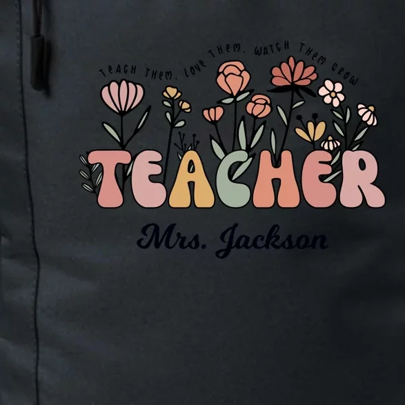 Mrs Jackson Teacher Wildflower School Cute Gift Daily Commute Backpack