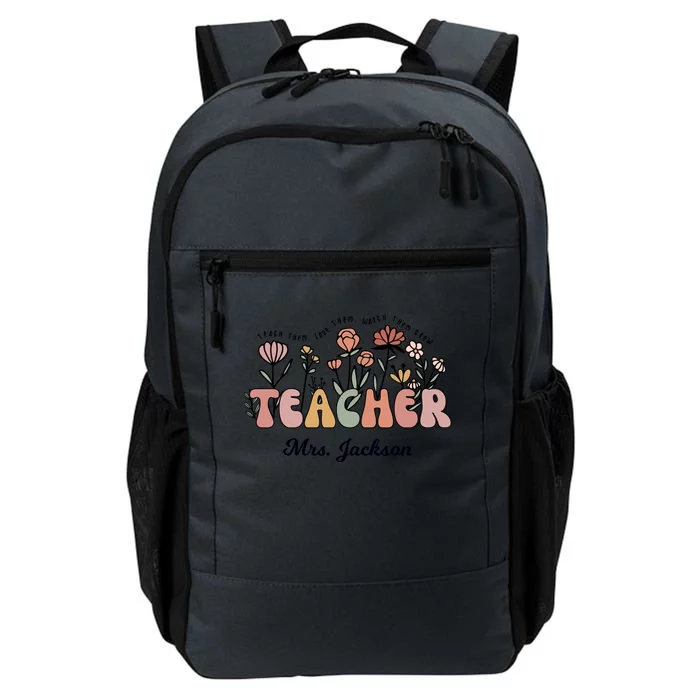 Mrs Jackson Teacher Wildflower School Cute Gift Daily Commute Backpack