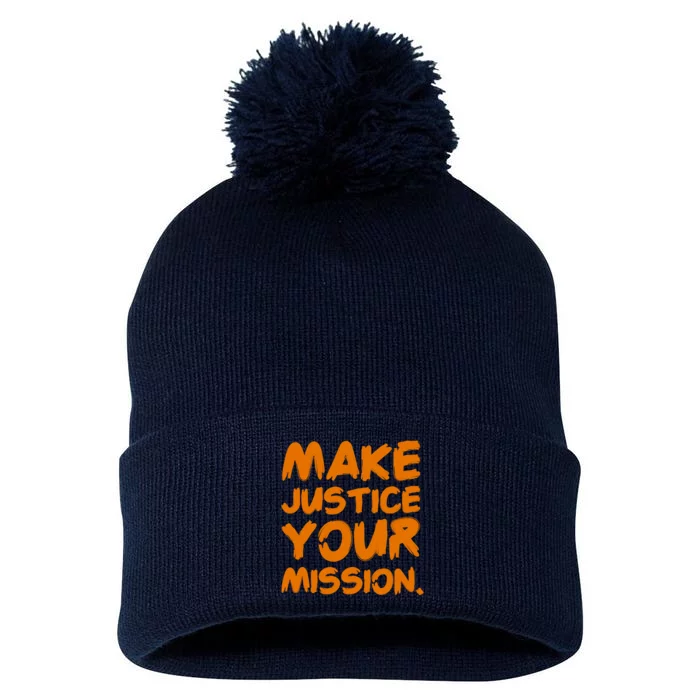 Make Justice Your Mission Funny Lawyer Attorney Tee Gift Pom Pom 12in Knit Beanie